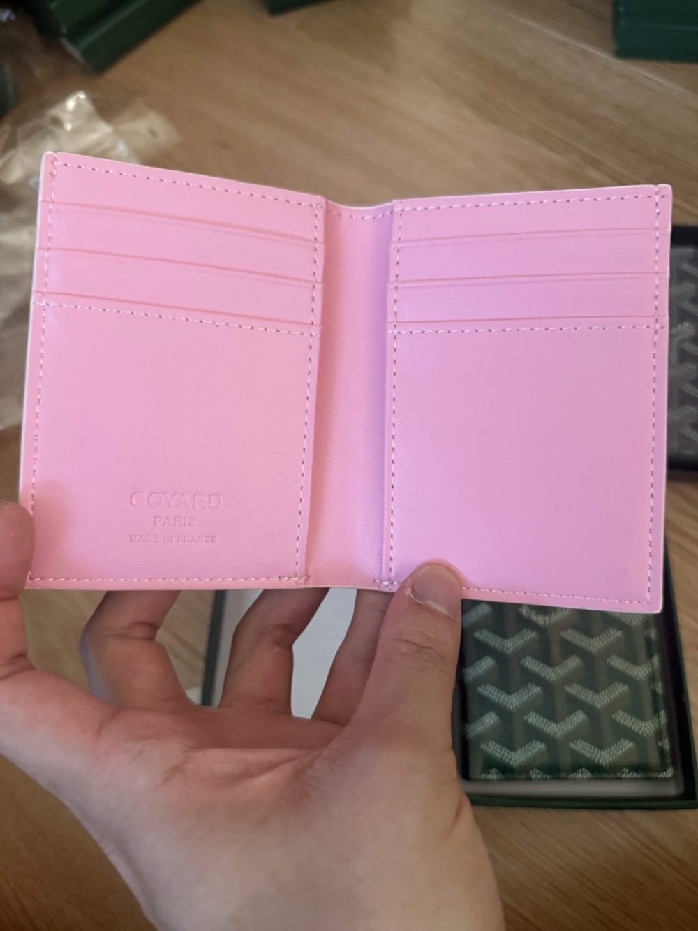 Goyard Light Pink Chevron Card Holder - Picture 2 of 2